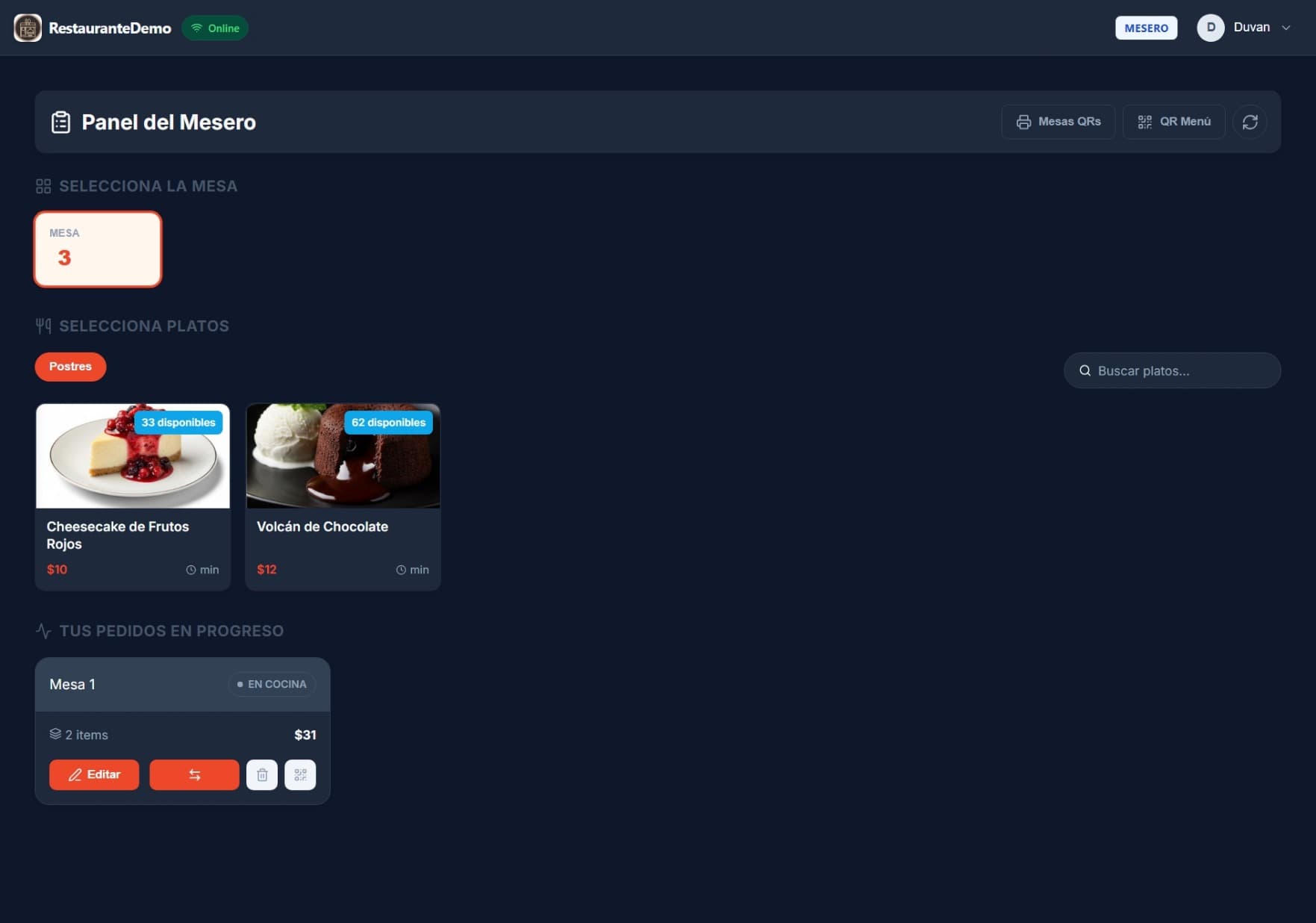 Screenshot of Restaurante Pedidos